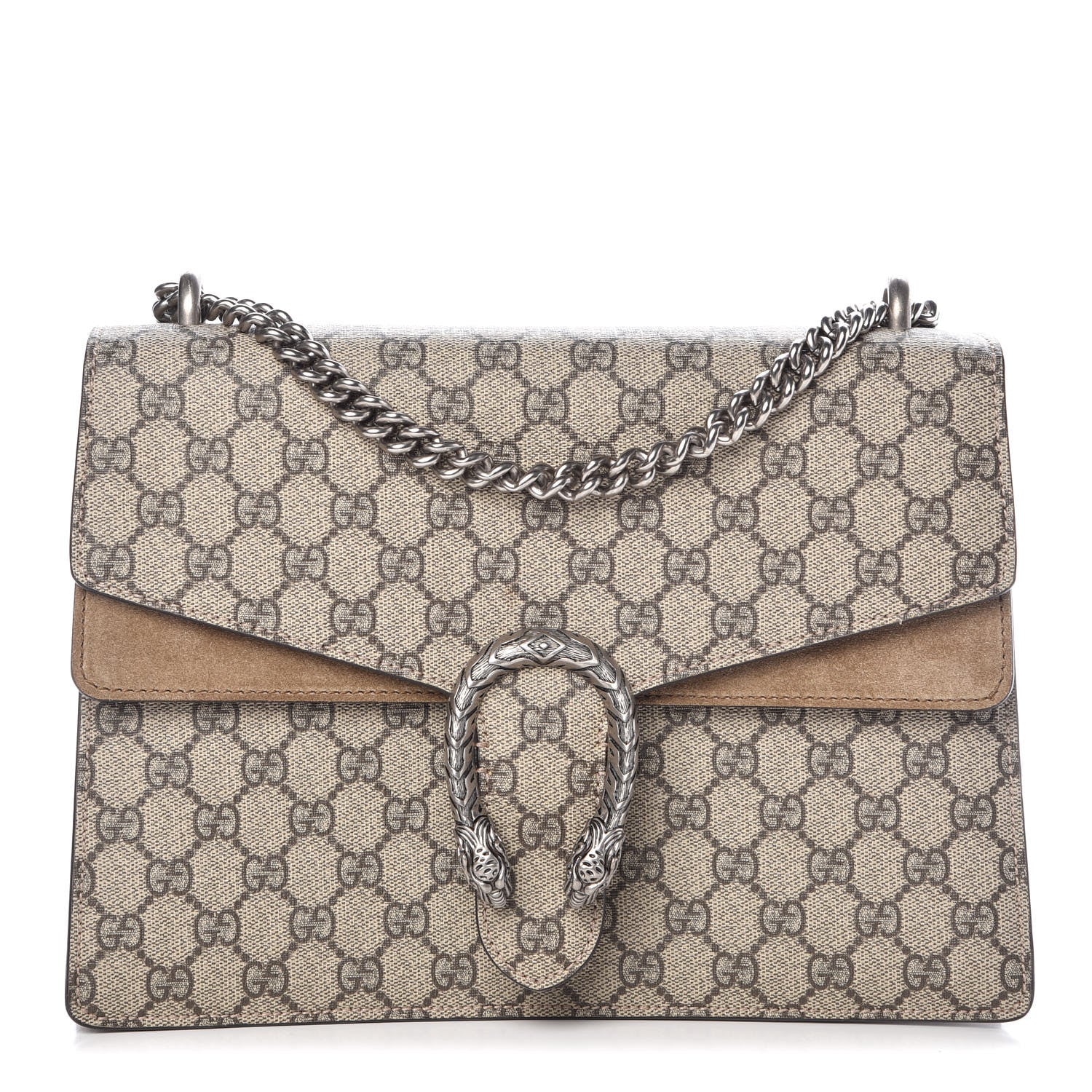 Gucci GG Supreme Monogram Medium Dionysus Shoulder Bag Taupe 1 of 9