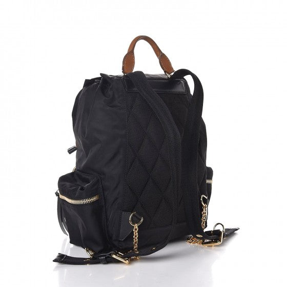 Nylon Medium Rucksack Backpack Black