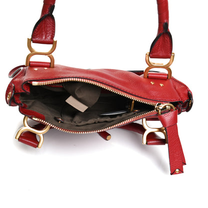 Chloe Calfskin Small Marcie Satchel Dahlia Red 5 of 12