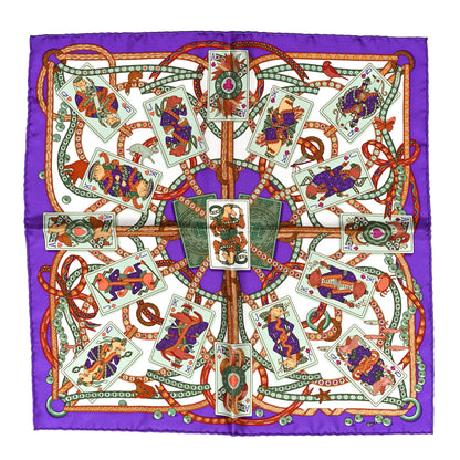 Hermes Silk Twill Dame de Coeur Pocket Square Scarf 1 of 5