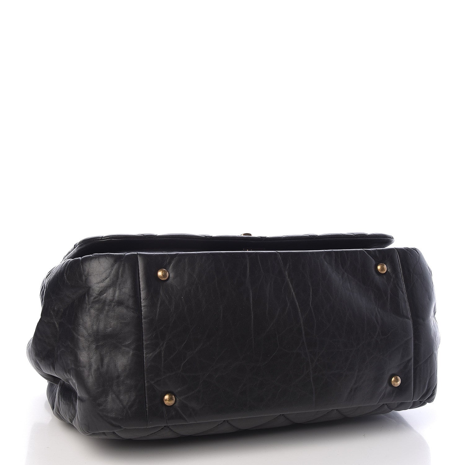 Chanel Aged Calfskin Quilted Large Pondichery Flap Black 4 of 10