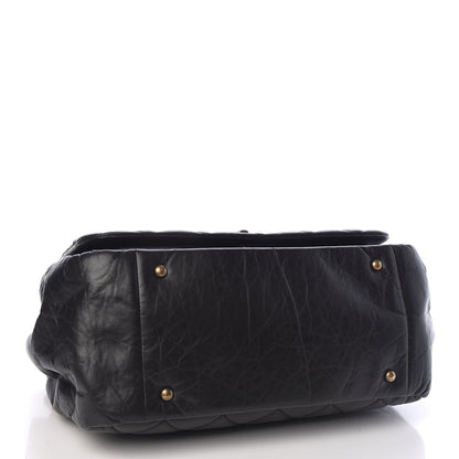 Chanel Aged Calfskin Quilted Large Pondichery Flap Black 4 of 10