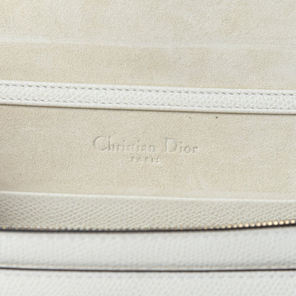 Christian Dior Grained Calfskin Saddle Chain Pouch Off White 9 of 11