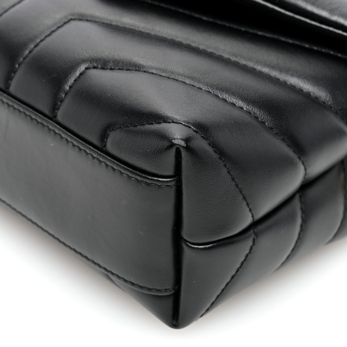 Calfskin Y Quilted Monogram Toy Loulou Crossbody Bag Black