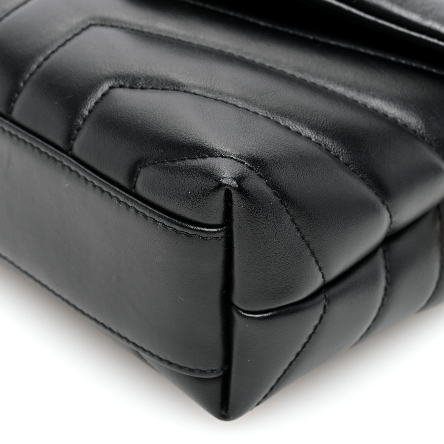 Saint Laurent Calfskin Y Quilted Monogram Toy Loulou Crossbody Bag Black 9 of 10