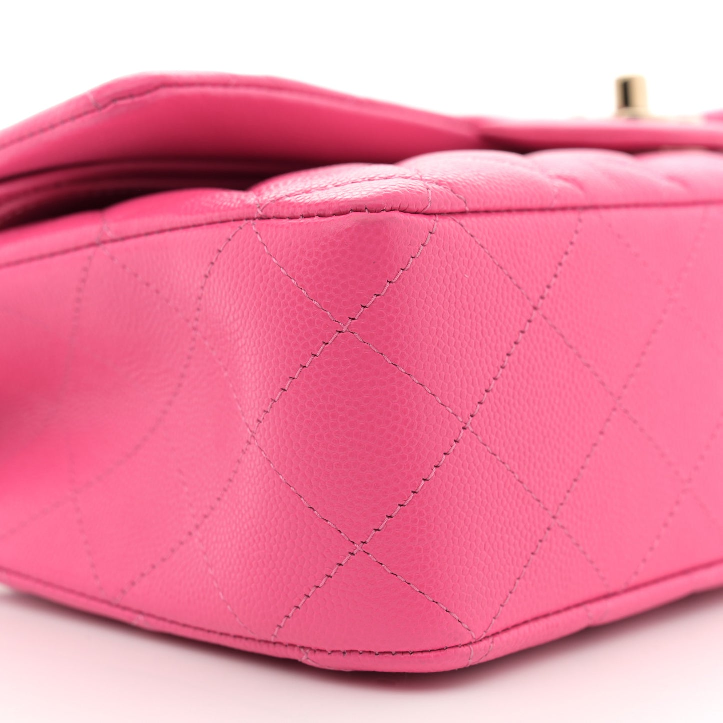 Caviar Quilted Medium Double Flap Pink