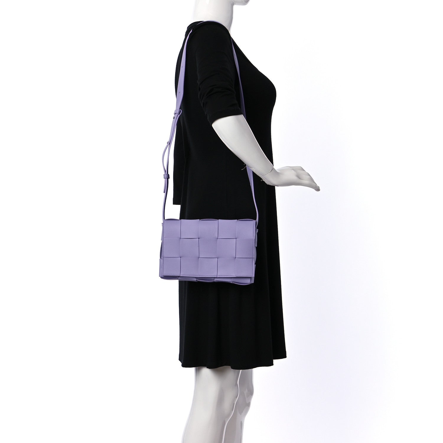 Bottega Veneta Lambskin Intreccio Cassette Crossbody Bag Wisteria 2 of 8