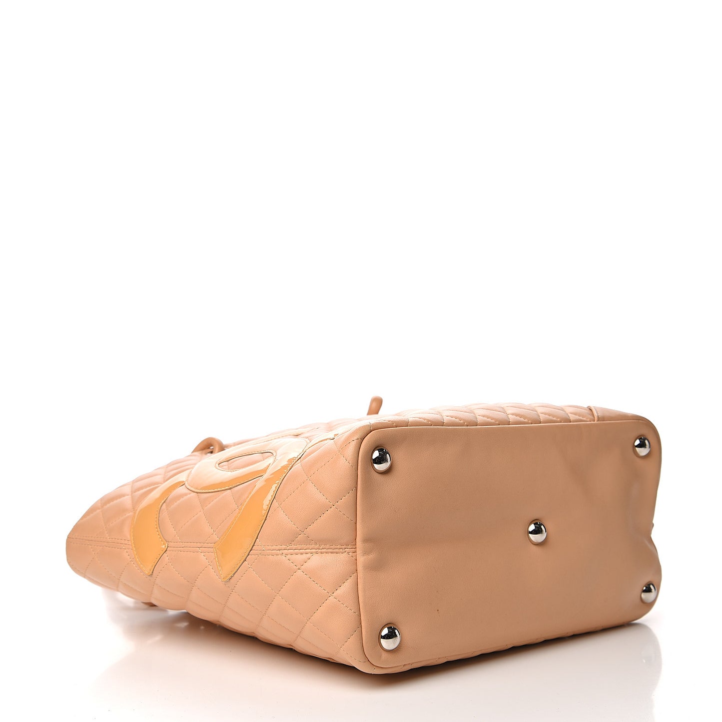 Calfskin Quilted Large Cambon Tote Beige