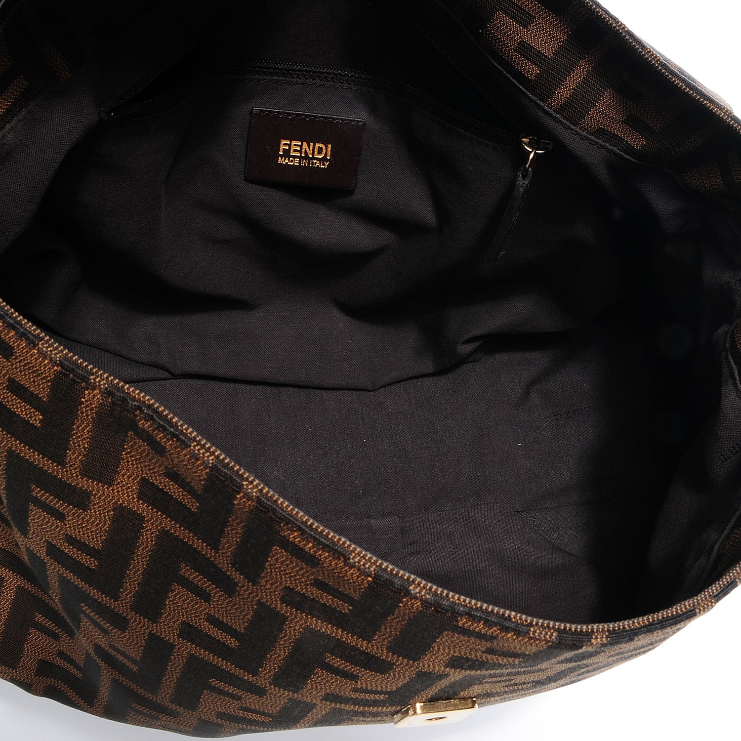 Fendi Zucca Patent Mia Shoulder Flap Tobacco 5 of 9