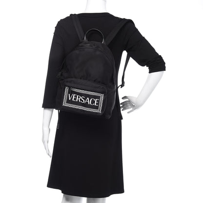 Versace Nylon 90's Vintage Young Logo Backpack Black 2 of 9