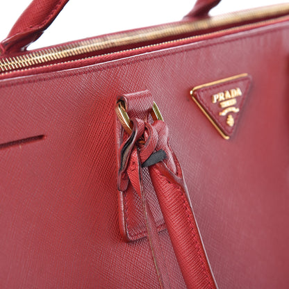 Prada Saffiano Large Galleria Double Zip Tote Fuoco 10 of 17