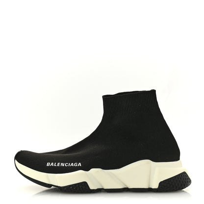 Balenciaga Neoprene Knit Womens Speed Sneakers 37 Black White 1 of 11