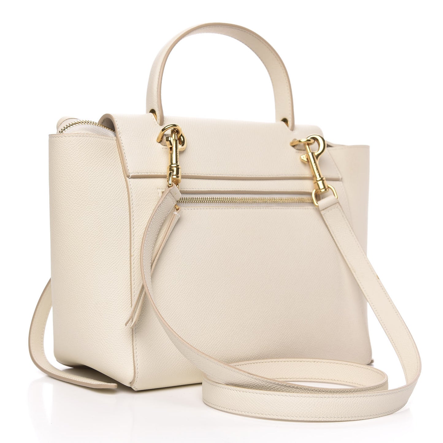 Grained Calfskin Micro Belt Bag White