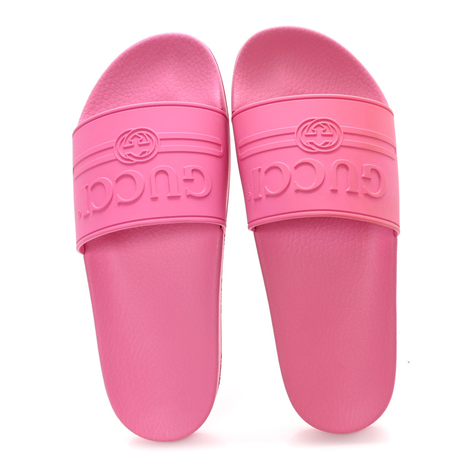 Gucci Rubber Logo Stamped Mens Slide Sandals 11 Fuchsia 2 of 9