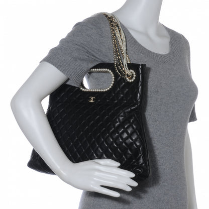 Chanel Lambskin Westminster Pearls Convertible Tote Black 2 of 7