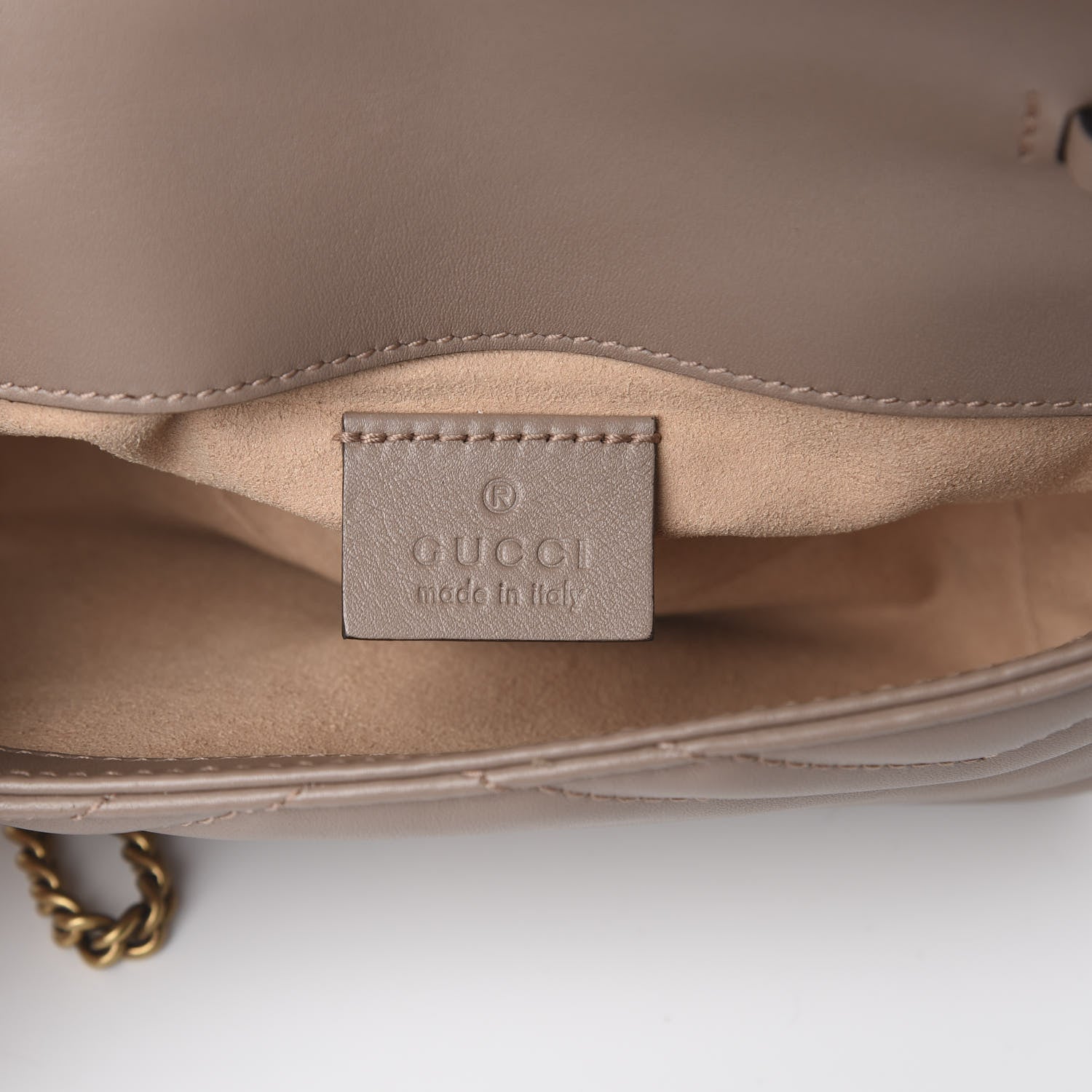 Gucci Calfskin Matelasse Super Mini GG Marmont Shoulder Bag Porcelain Rose 7 of 13