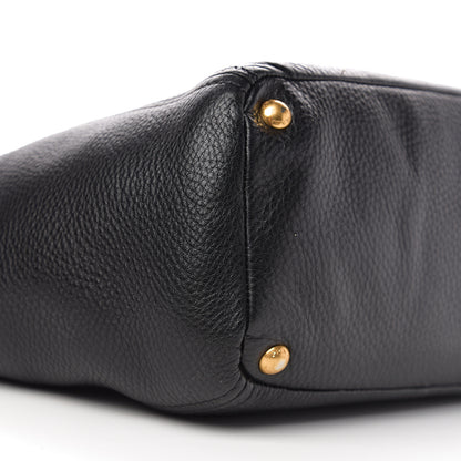 Prada Vitello Daino Side Pocket Tote Black 10 of 11