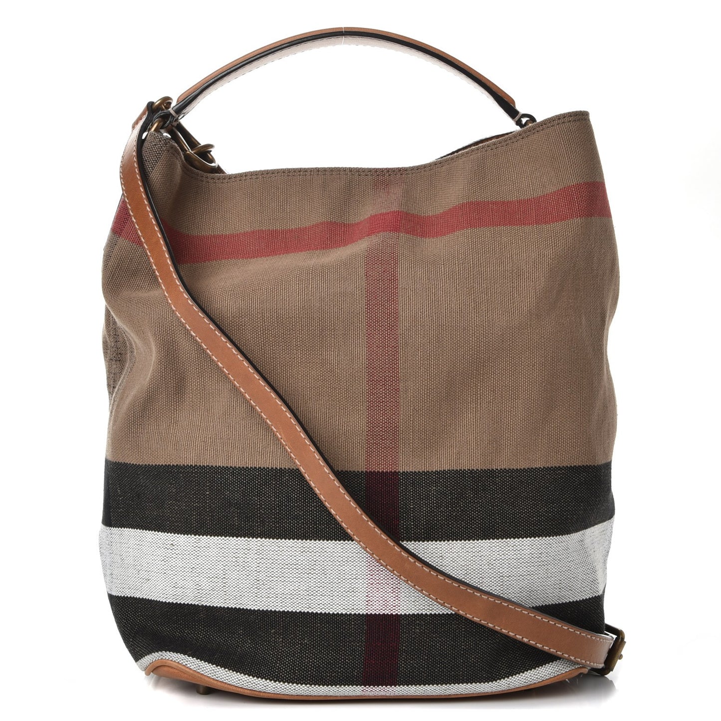 Canvas Mega Check Medium Ashby Hobo Saddle Brown