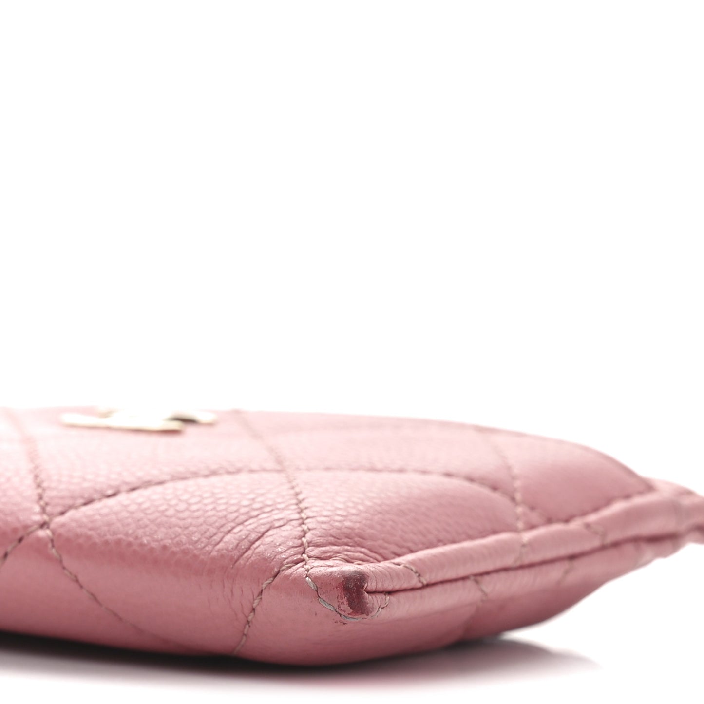 Caviar Quilted Card Holder Pink