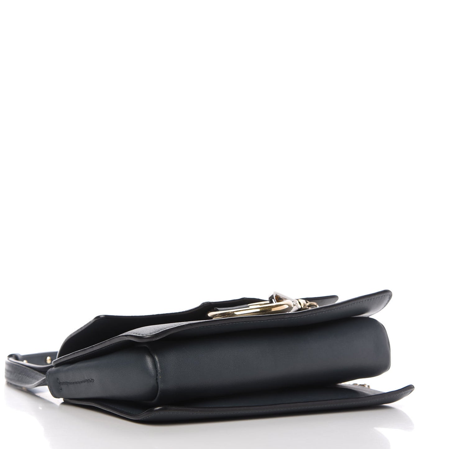 Suede Calfskin Small Faye Shoulder Bag Silver Blue