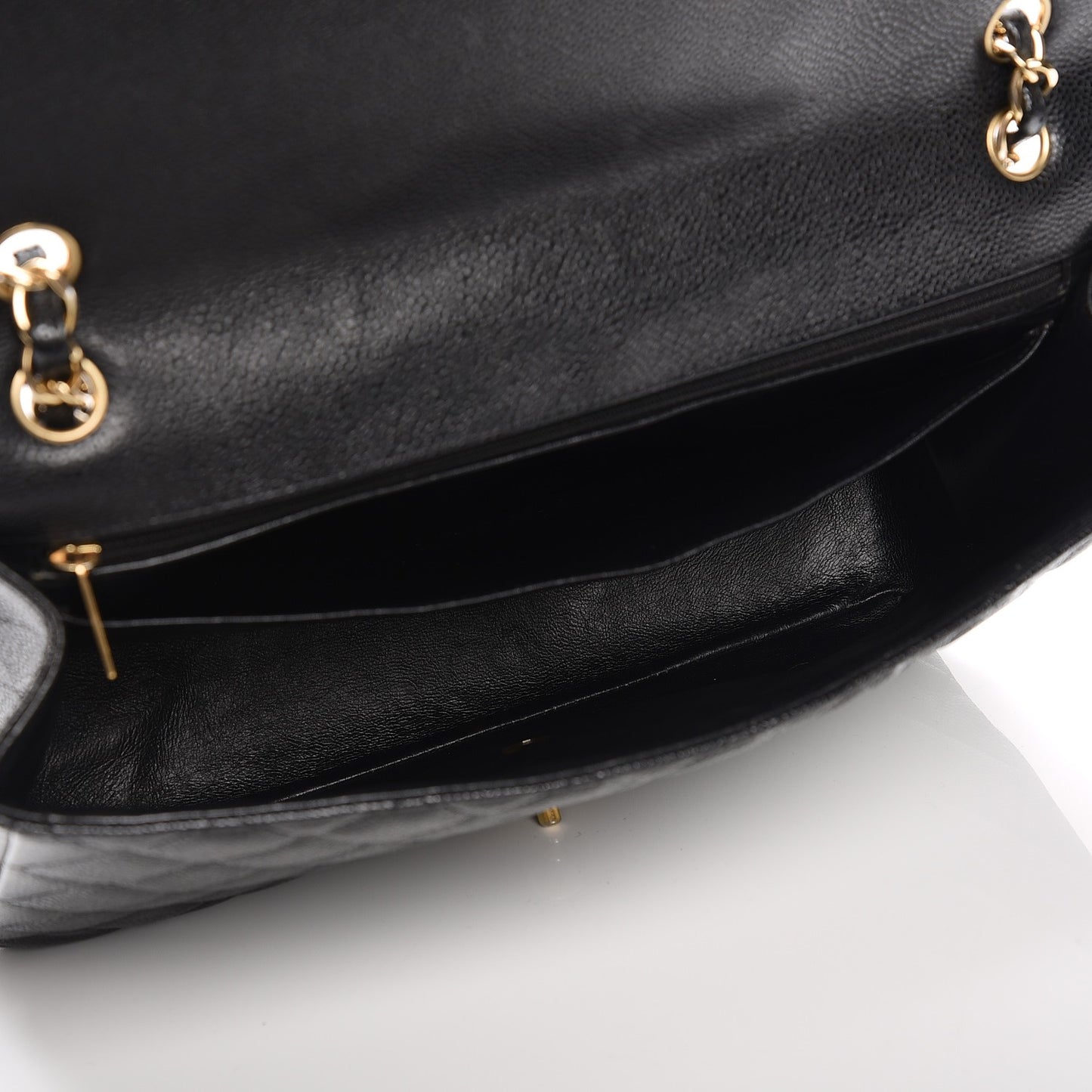 Caviar Quilted Maxi Single Flap Black