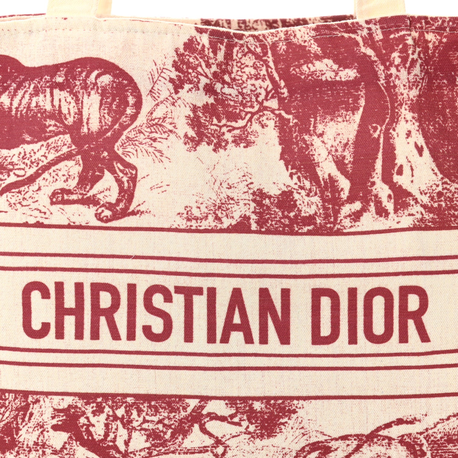 Christian Dior Straw Dioriviera Tote Red 6 of 10