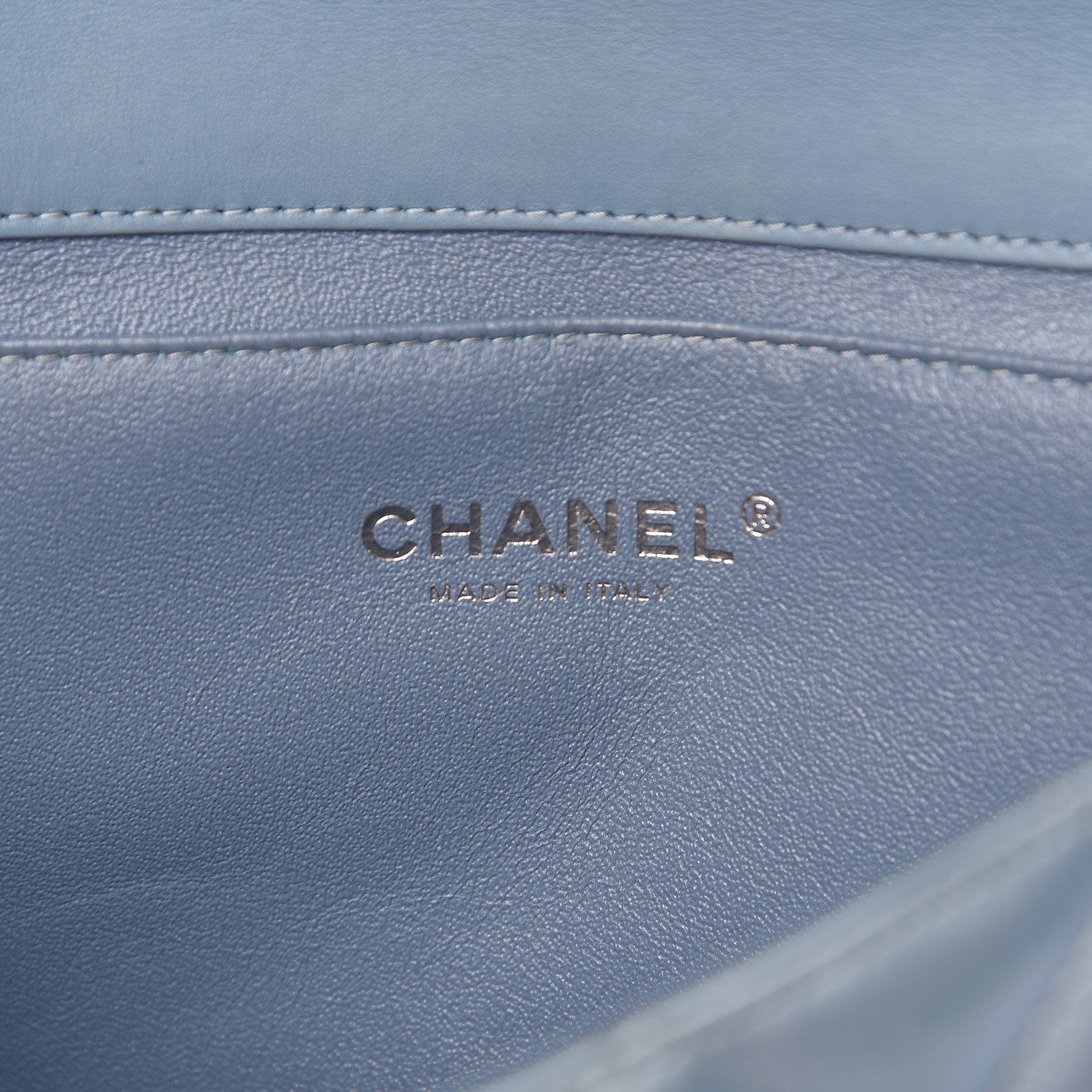 Chanel Patent Quilted Clutch with Chain Flap Light Blue 6 of 10