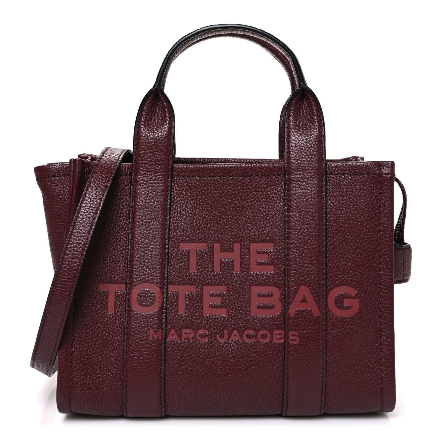 Marc Jacobs Grained Calfskin Small The Tote Bag Burgundy 1 of 10
