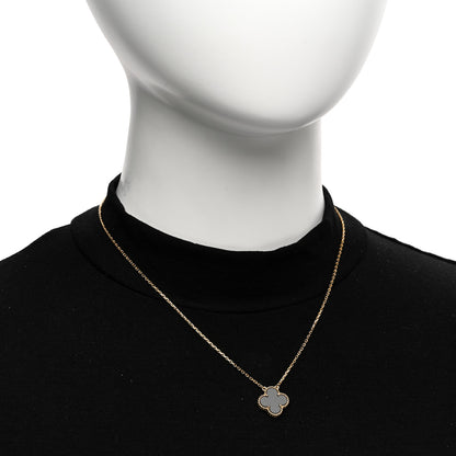 Van Cleef & Arpels VAN CLEEF & ARPELS 18K Yellow Gold Black Onyx Vintage Alhambra Pendant Necklace 2 of 6