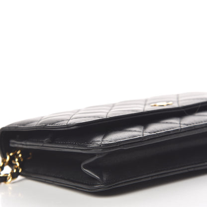 Chanel Lambskin Quilted Wallet On Chain WOC Black 9 of 12