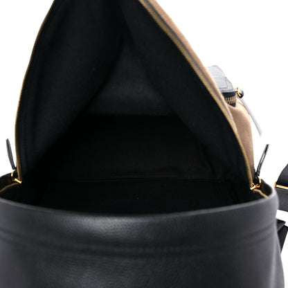 Burberry Mega Check Calfskin Abbeydale Simple Backpack Black Camel 5 of 10
