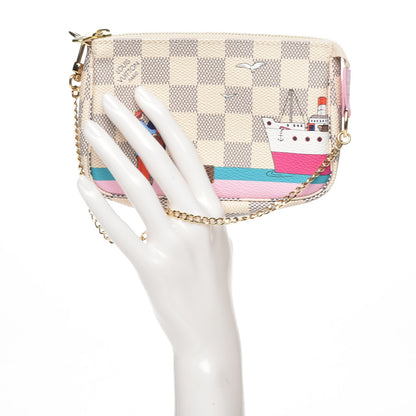 Louis Vuitton Damier Azur 2016 Christmas Animation Mini Pochette Accessories 2 of 8