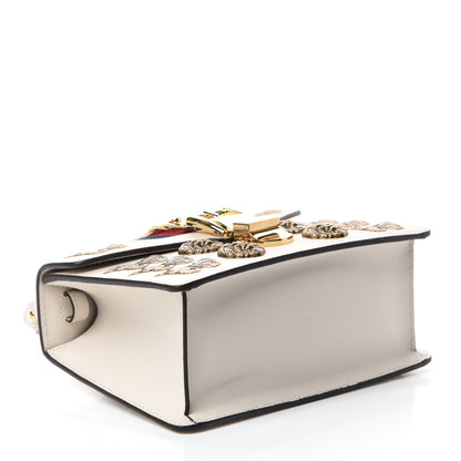 Gucci Calfskin Animal Studs Mini Sylvie Top Handle Bag White 4 of 10