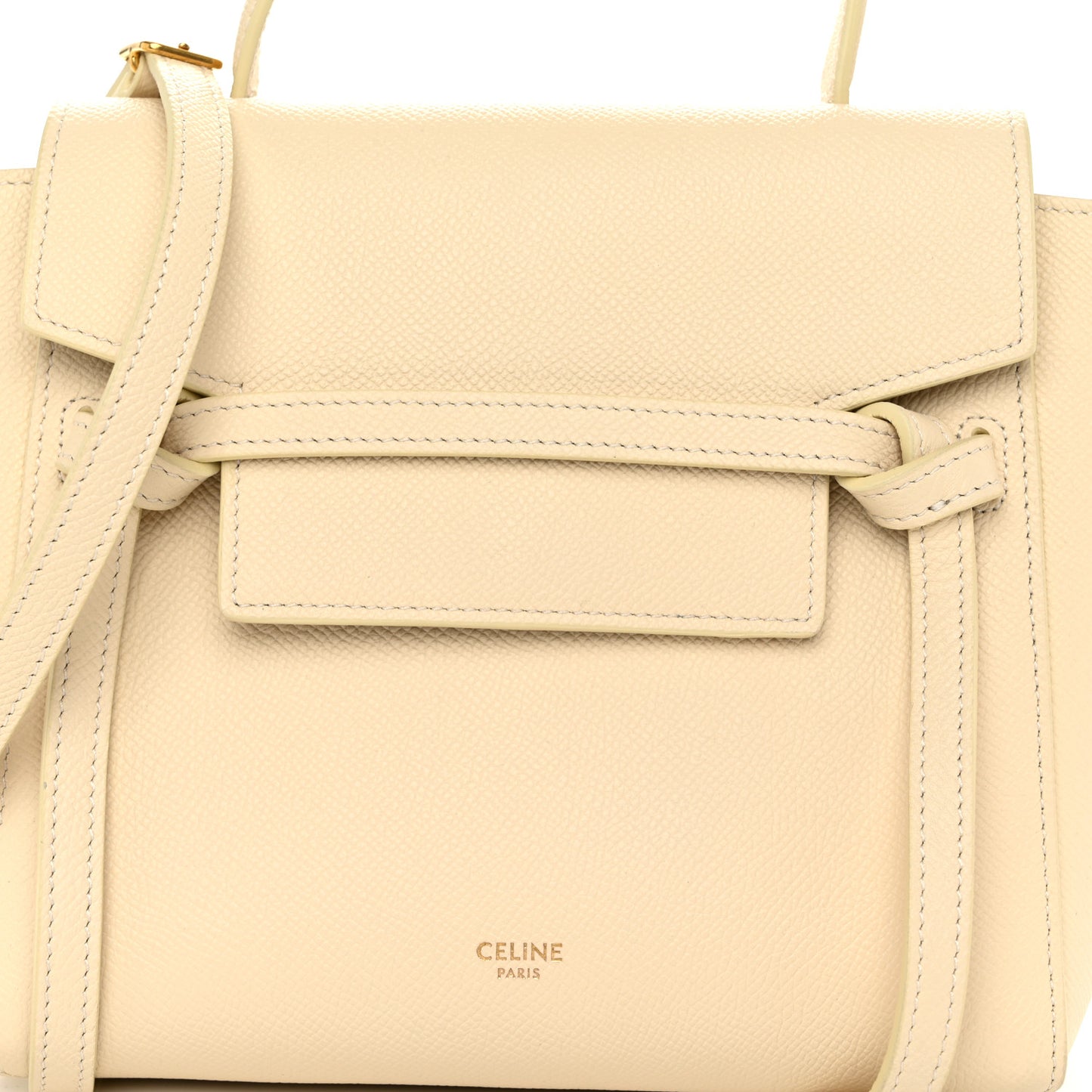 Grained Calfskin Nano Belt Bag Chalk