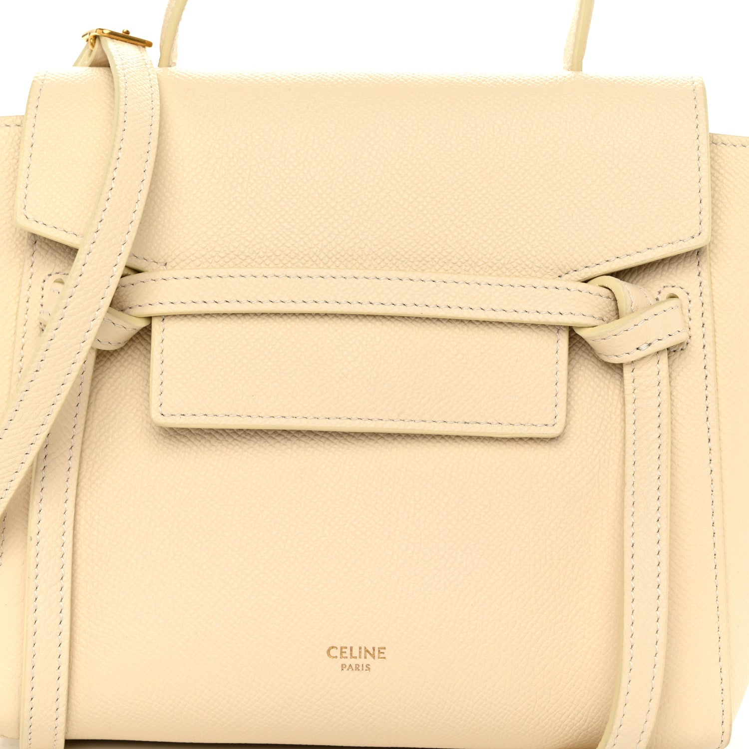 Celine Grained Calfskin Nano Belt Bag Chalk 8 of 10