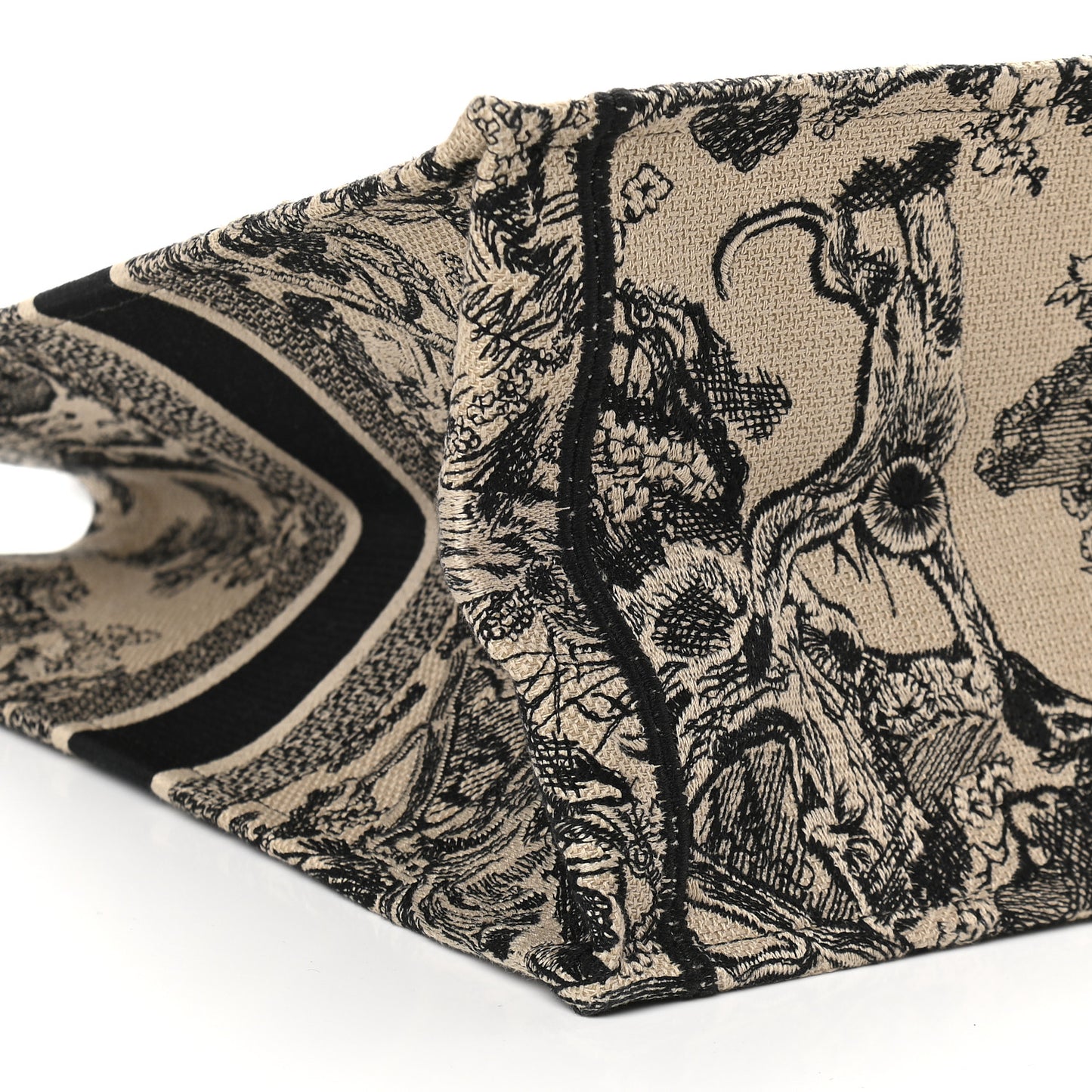 Canvas Embroidered Large Dioriviera Toile De Jouy Book Tote Black