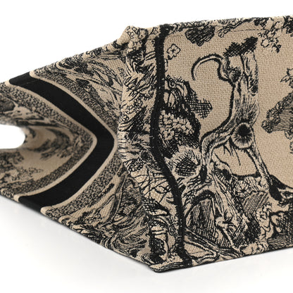 Christian Dior Canvas Embroidered Large Dioriviera Toile De Jouy Book Tote Black 5 of 9