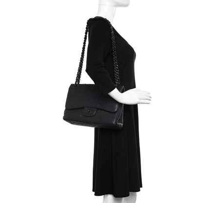 Chanel Snakeskin Jumbo Double Flap So Black 2 of 22