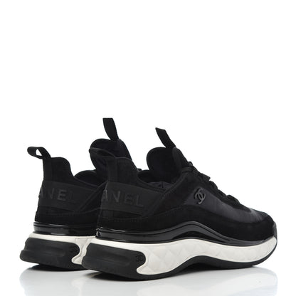 Chanel Velvet Calfskin Mixed Fibers CC Sneakers 39.5 Black 4 of 9