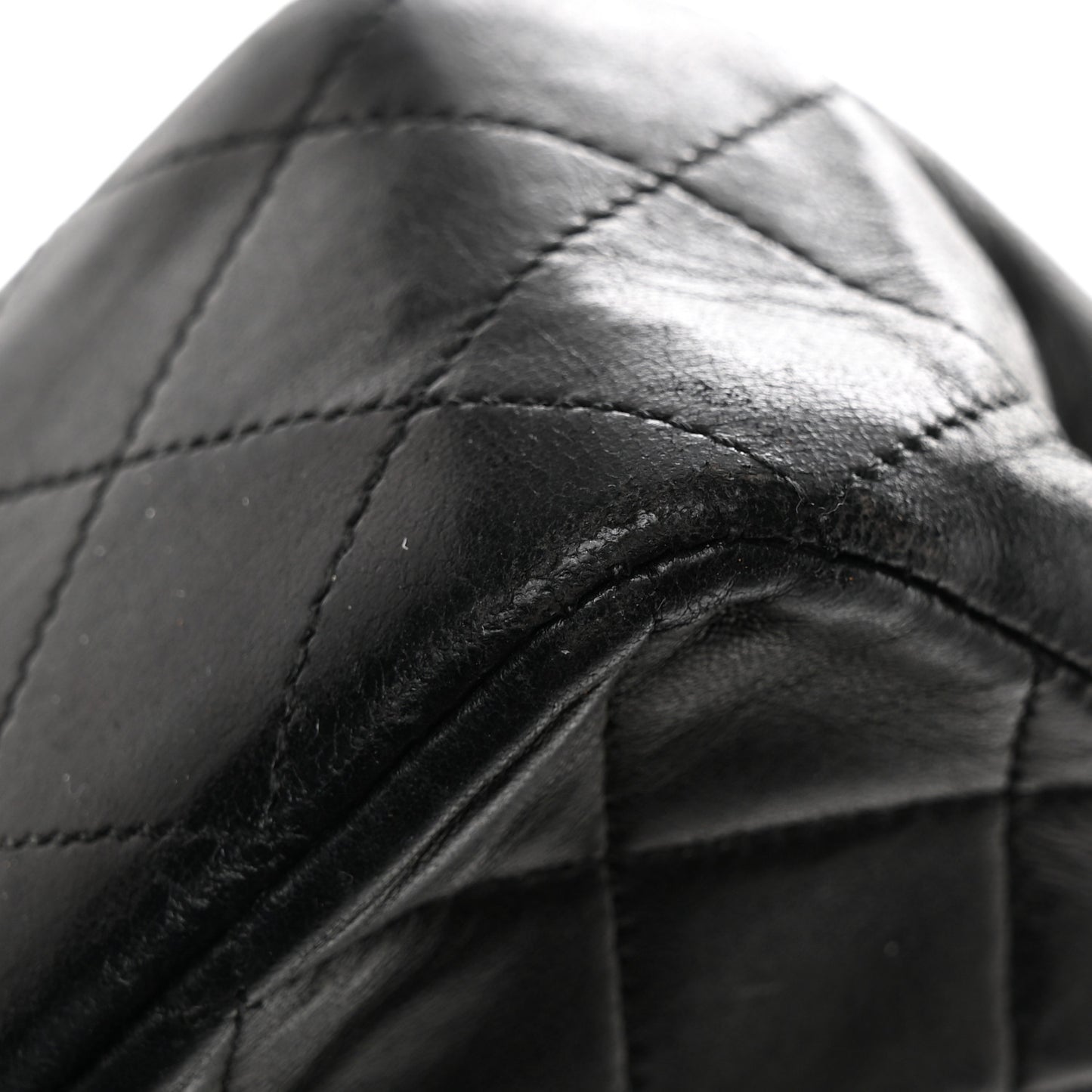Lambskin Quilted Medium Double Flap Black