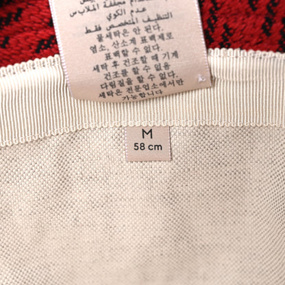 Gucci Tweed Wool Houndstooth Interlocking G Bucket Hat M Red Green 8 of 8