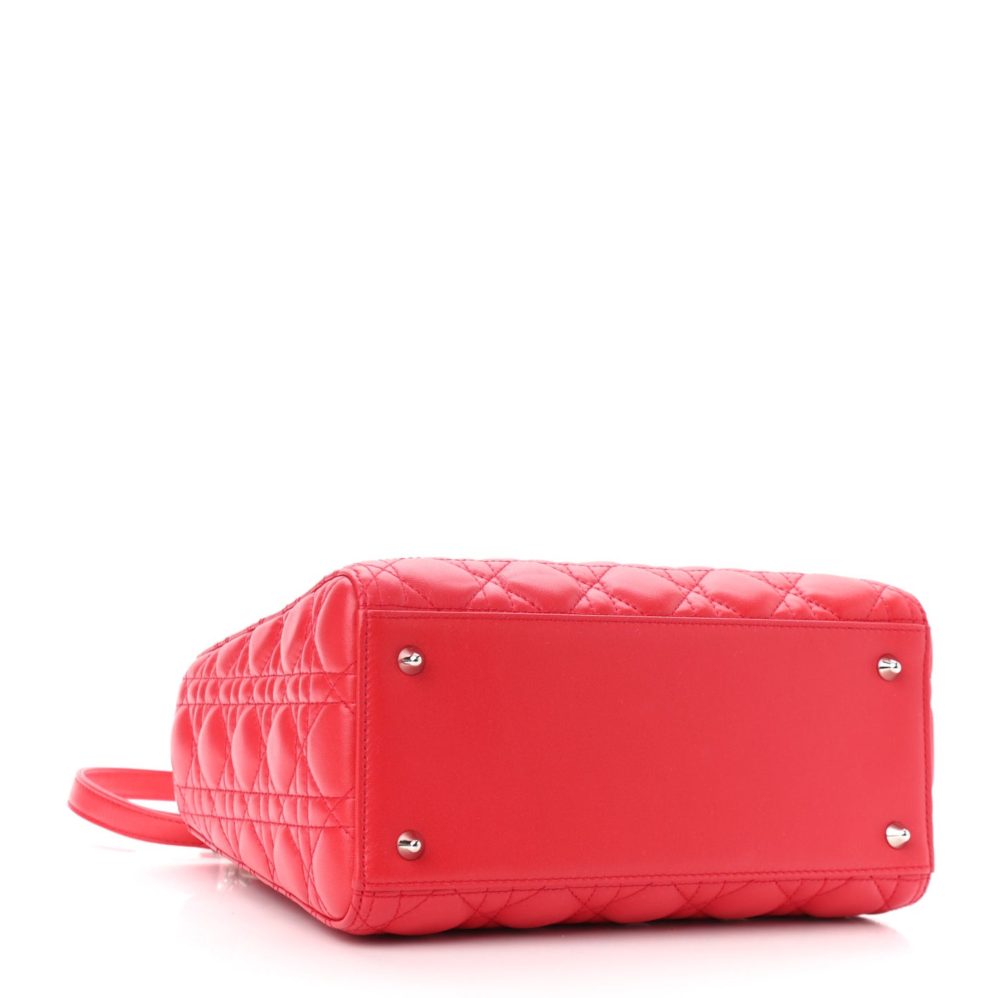 Lambskin Cannage Medium Lady Dior Red