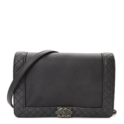 Chanel Calfskin Small Boy Reverso Flap Dark Grey 1 of 11