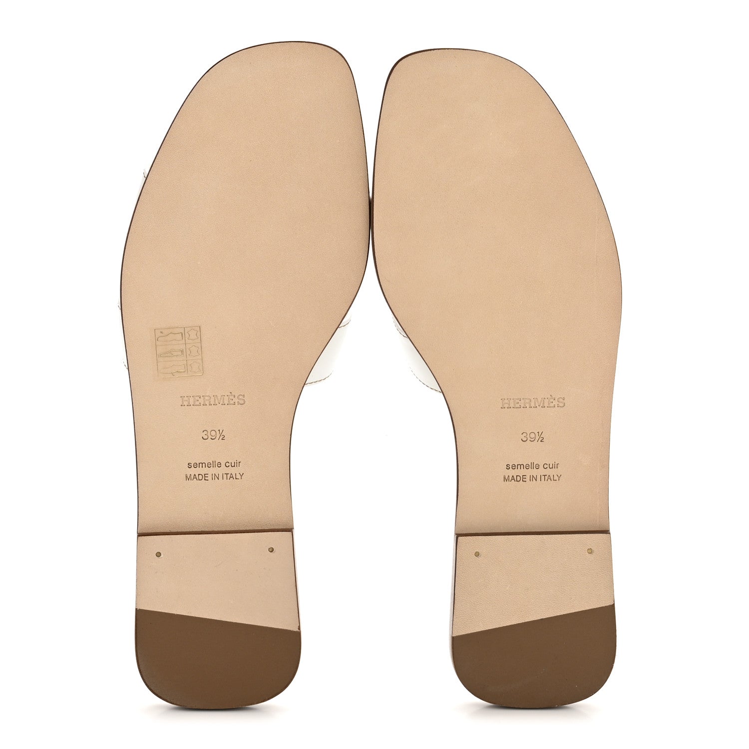 Hermes Box Calfskin Oran Sandals 39.5 White 6 of 9