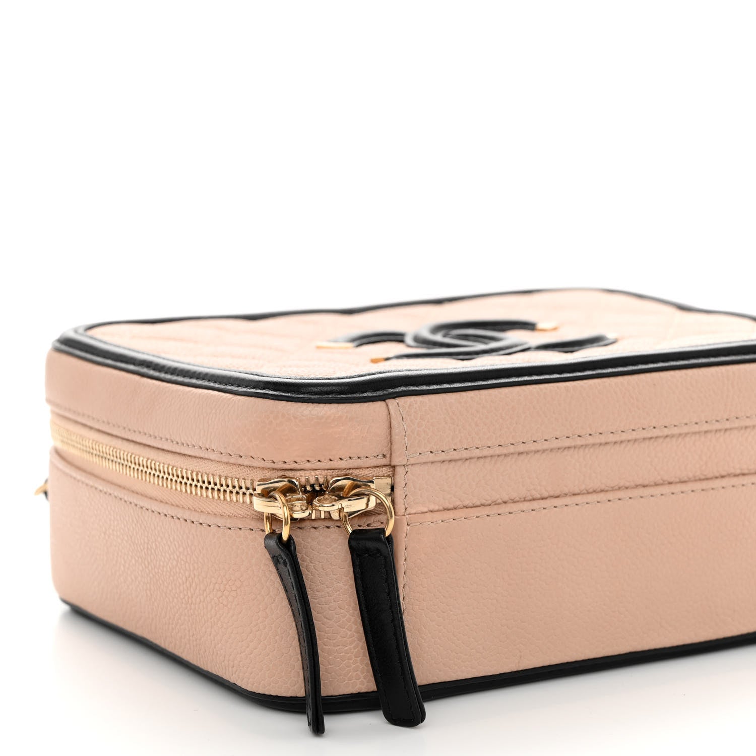 Chanel Caviar Quilted Medium CC Filigree Vanity Case Beige Black 9 of 10