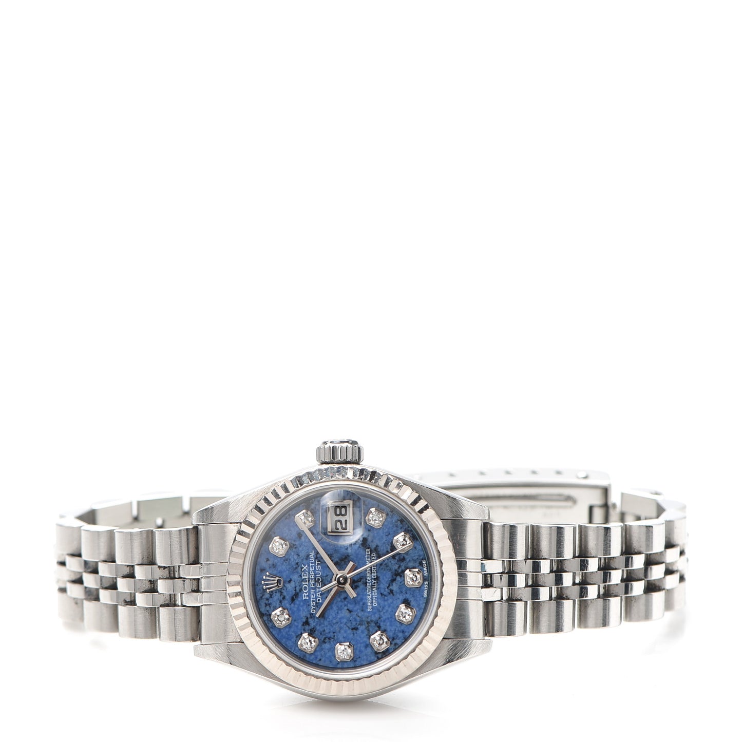 Stainless Steel 18K White Gold Diamond 26mm Oyster Perpetual Datejust Watch Sodalite 179174