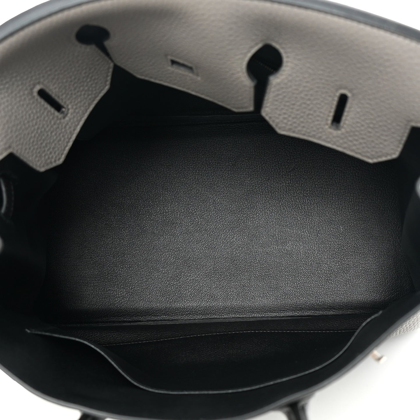 Togo Bi-Color Horseshoe Birkin 35 Etain Black