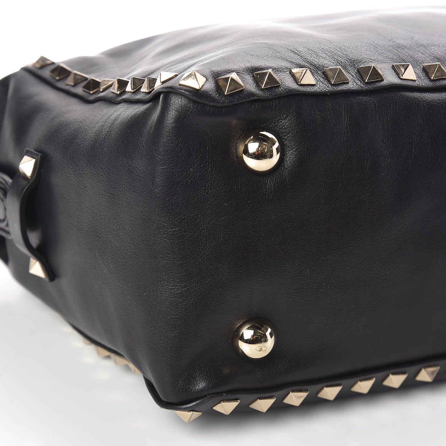 Calfskin Rockstud Satchel Black