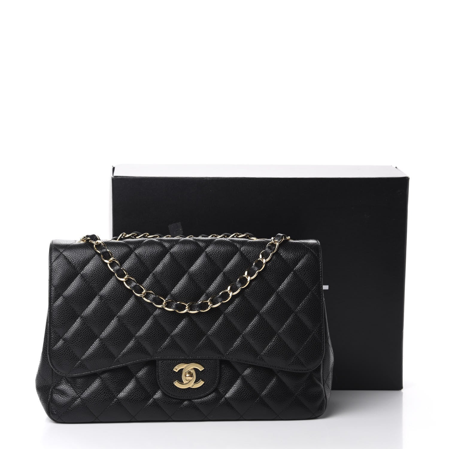 Chanel Caviar Quilted Jumbo Single Flap Black 12 of 12