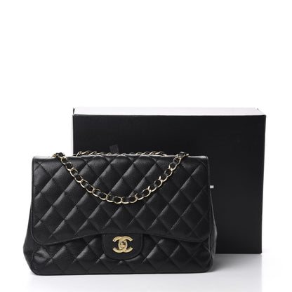Chanel Caviar Quilted Jumbo Single Flap Black 12 of 12